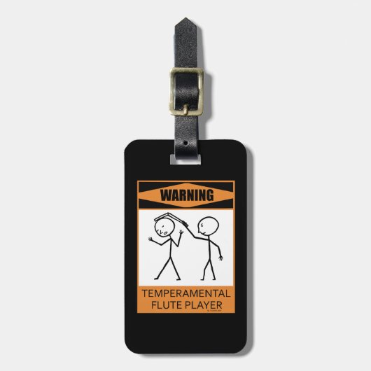 Warnung! Temperamentspieler Gepäckanhänger (Vorderseite vertikal)