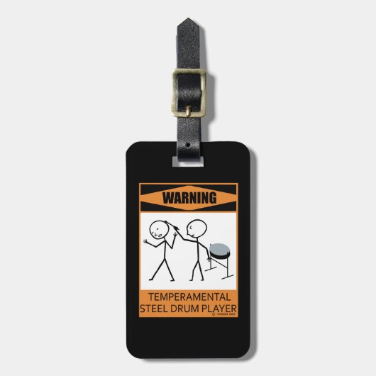 Warnung! Temperamentstahldämpfer Gepäckanhänger (Vorderseite vertikal)