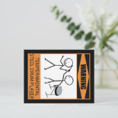 Warnung! Temperamentstahldämpfer Postkarte (Stehend Vorderseite)