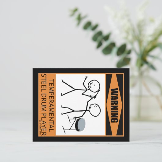 Warnung! Temperamentstahldämpfer Postkarte (Stehend Vorderseite)