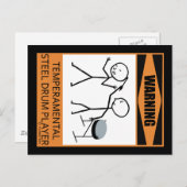 Warnung! Temperamentstahldämpfer Postkarte (Vorne/Hinten)