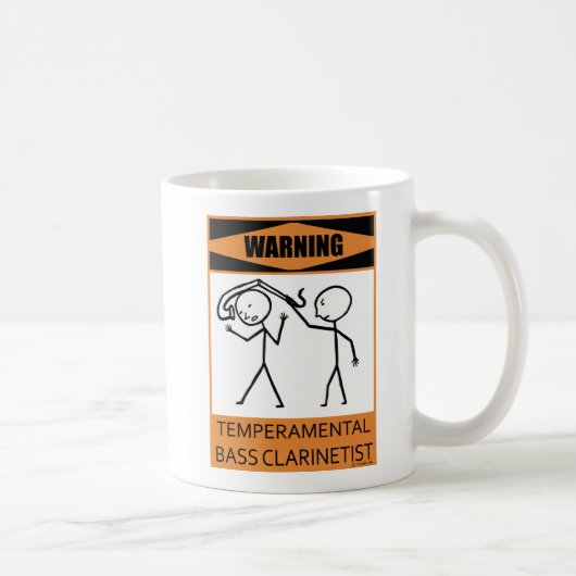 Warnung Temperamentvolle Bass Clarinetist Kaffeepa Kaffeetasse (Rechts)