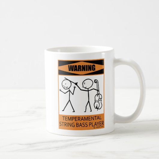 Warnung Temperamentvolle String Bass Player Kaffee Kaffeetasse (Rechts)