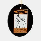Warnung! Temperamentvoller Alto Klarinettenspieler Keramik Ornament (Rechts)