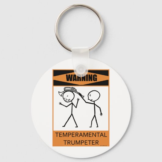 Warnung: Temperamentvoller Trumpeter Schlüsselanhänger (Vorderseite)
