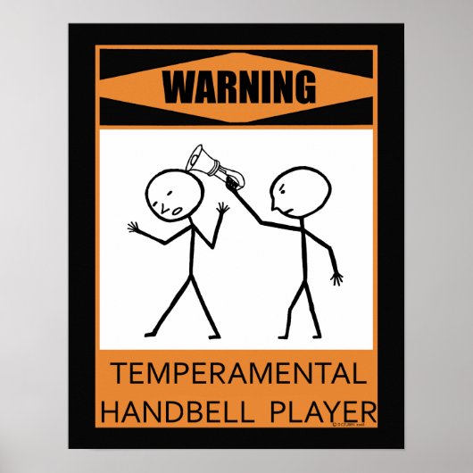 Warnung: Temperamentvolles Handbell Player Poster (Vorne)