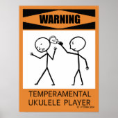 Warnung: Temperamentvolles Ukulele Player Poster (Vorne)