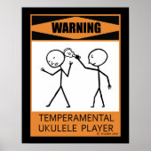 Warnung: Temperamentvolles Ukulele Player Poster (Vorne)