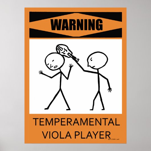 Warnung: Temperamentvolles Viola Player Poster (Vorne)