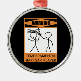 Warnung! Temperfundamental Bari Sax Player Ornament Aus Metall