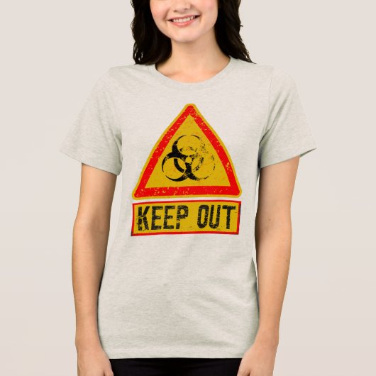 Warnung Tri-Blend Shirt (Vorderseite)