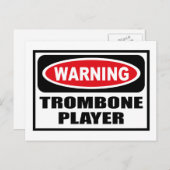 Warnung TROMBONE PLAYER Postcard Postkarte (Vorne/Hinten)