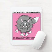 Warnung: Über betonte heraus Katze reißen Mousepad (Mit Mouse)
