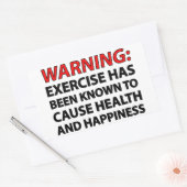 Warnung: Übung hat bekanntermaßen Gesundheit verur Rechteckiger Aufkleber (Umschlag)