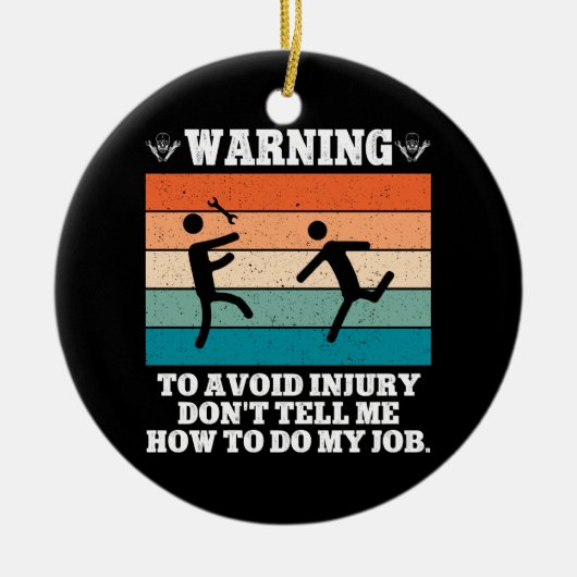 WARNUNG, um Verletzungen zu vermeiden, sag mir nic Keramik Ornament (Vorne)