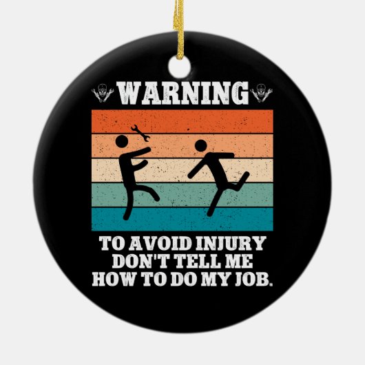 WARNUNG, um Verletzungen zu vermeiden, sag mir nic Keramik Ornament (Hinten)