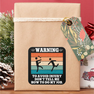 WARNUNG, um Verletzungen zu vermeiden, sag mir nic Quadratischer Aufkleber