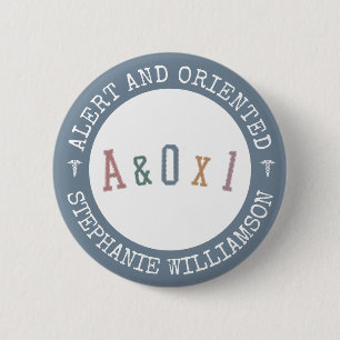 Warnung und Orientierung an Person A&OX1 Krankenve Button