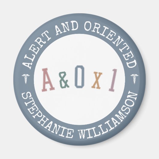 Warnung und Orientierung an Person A&OX1 Krankenve Magnet (Vorne)