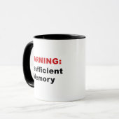 Warnung: Unzureichende Memory-Coffee-Tasse Tasse (Vorderseite Links)