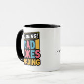 Warnung Vater Jokes Loading, Fun & Quirky Kaffee T Tasse (Vorderseite Links)