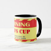 Warnung: Vaters Tasse, Sonnenlicher Vatertag-Kaffe Tasse (VorderseiteRechts)