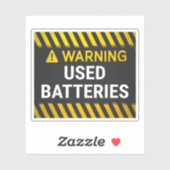 Warnung verbrauchte Batterien Aufkleber (Blatt)