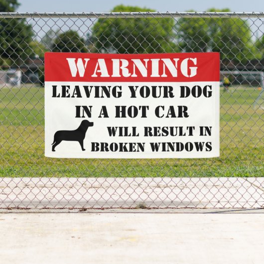 Warnung Verlassend Hund in Auto-Windows wird unter Banner (Insitu)