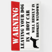 Warnung Verlassend Hund in Auto-Windows wird unter Banner (Vertikal)