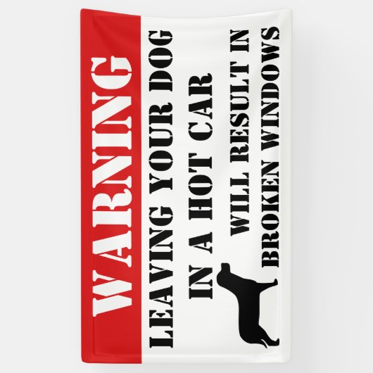 Warnung Verlassend Hund in Auto-Windows wird unter Banner (Vertikal)