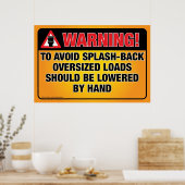 WARNUNG - Vermeiden Sie ein Splash-Back-Badezimmer Poster (Küche)