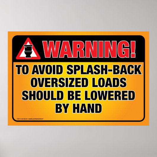 WARNUNG - Vermeiden Sie ein Splash-Back-Badezimmer Poster (Vorne)