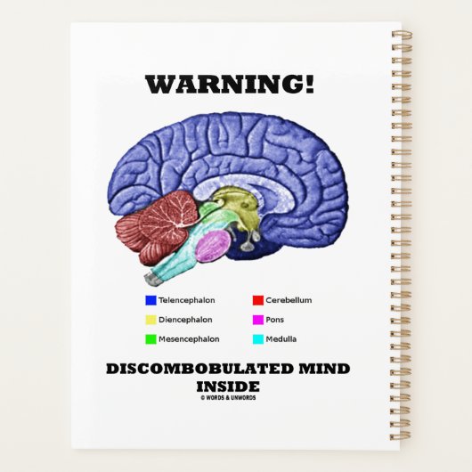 Warnung! Verwirrter Geist im Gehirn Spaß Planer (Rückseite)