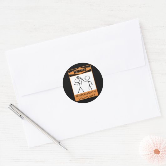 Warnung! Viola Player Runder Aufkleber (Umschlag)