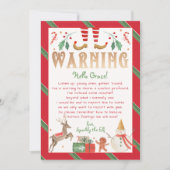 Warnung von Elf Behavior Warning Elf Einladung (Vorderseite)