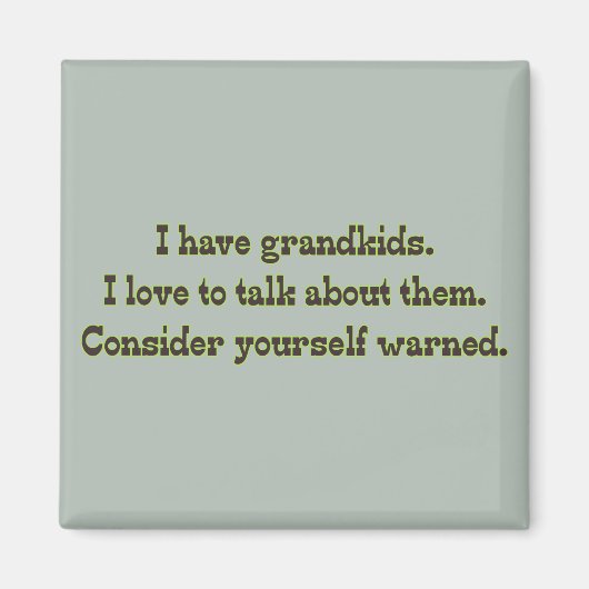 Warnung von Großeltern Magnet (Vorne)