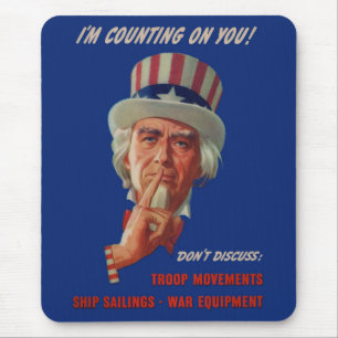 Warnung von Uncle Sam aus den 40er Jahren Mousepad