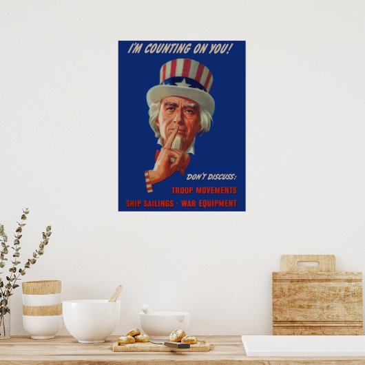 Warnung von Uncle Sam aus den 40er Jahren Poster (Küche)