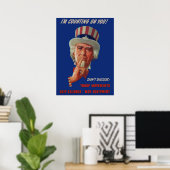 Warnung von Uncle Sam aus den 40er Jahren Poster (Heimbüro)
