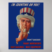 Warnung von Uncle Sam aus den 40er Jahren Poster (Vorne)