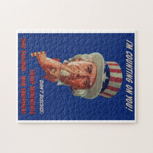 Warnung von Uncle Sam aus den 40er Jahren Puzzle (Horizontal)