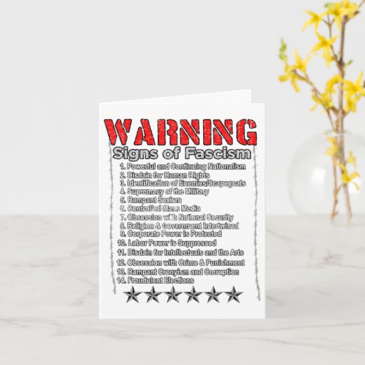 Warnung vor Anzeichen eines Faschismus gegen Trump Karte (Gelbe Blume)