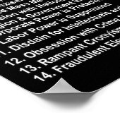 Warnung vor Anzeichen eines Faschismus gegen Trump Poster (Ecke)