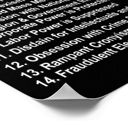 Warnung vor Anzeichen eines Faschismus gegen Trump Poster (Ecke)