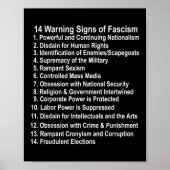 Warnung vor Anzeichen eines Faschismus gegen Trump Poster (Vorne)
