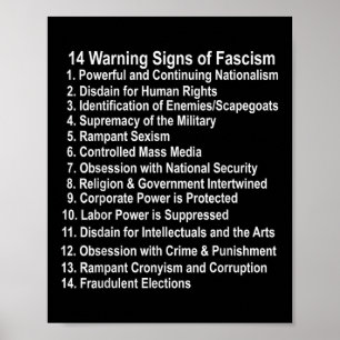 Warnung vor Anzeichen eines Faschismus gegen Trump Poster
