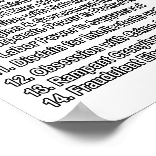 Warnung vor Anzeichen eines Faschismus gegen Trump Poster (Ecke)