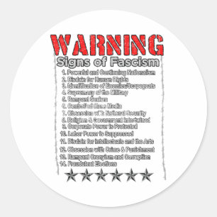 Warnung vor Anzeichen eines Faschismus gegen Trump Runder Aufkleber