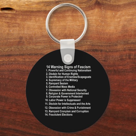 Warnung vor Anzeichen eines Faschismus gegen Trump Schlüsselanhänger (Vorderseite)