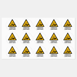 Warnung vor ätzenden Stoffen, kaustisch-chemisch Etiketten